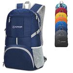 ZOMAKE Packable Hiking Backpack Lightweight 35L,Foldable Backpacks Water Resistant Daypack for Outdoor Hiking Women Men(Navy Blue)