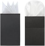 GHTIYLP Prefolded Pocket Squares for Men Solid Color Pre-folded Mens Handkerchief Suit Pocket Square for Business Wedding (White Mountain*1+White Round*1)