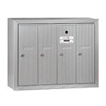Salsbury Industries 3504ASU Surface Mounted Vertical Mailbox with 4 Doors and USPS Access, Aluminum