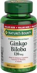 Nature's Bounty Ginkgo Biloba Pills and Herbal Health Supplement, Helps Enhance Cognitive Function and Memory, 120mg, 180 Capsules