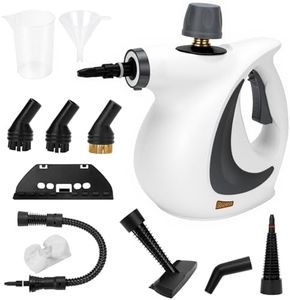 JEAWIWI Pressurized Handheld Steam Cleaner for home with 11 pcs Accessories & Safety Lock, Portable Steamer for Cleaning Car, Furniture, Floor, Upholstery, Bathroom, Grout and Tile (White)