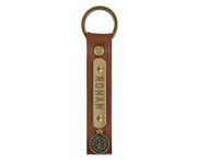 The Junket Personalized Pu Leather Keychain For Boys And Girls | Personalized Keychain With Charm And Name Tag | Robust And Long-Lasting Unisex Gift With Metal Ring (Tan), Orange