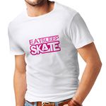 lepni.me Mens T-Shirt Eat Sleep Skate Longboard Skateboard Skaters Routine (3XL White Magenta)