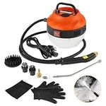 Dyna-Living Handheld Steam Cleaner 2500W Steam Cleaner for Cleaning Portable High Pressure Car Steamer 1.35L Large Water Tank Electric Steamer Cleaner Machine for Auto Detailing (Orange)