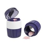 EZY DOSE Pill Crusher and Cutter 3-in-1, Crushes Cuts, and Stores Pills, Vitamins, Tablets, Built-In Storage Compartment, Features Stainless-Steel Blade, Portable and Travel-Friendly, Purple, BPA Free