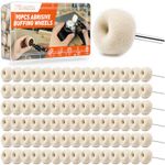 90 Pieces Abrasive Wheels, 1" (25mm) Buffing Polishing Wheels Set, 80-800 Grit with 15 Wool Felt Pads, 1/8" (3mm) Shank for Dremel Rotary Tools – for Metal, Wood, Jewellery & Glass
