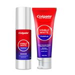 Colgate Visible White Purple Toothpaste (120g)+ Colgate Visible White Purple Teeth Whitening Serum, 40ml