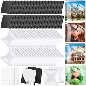 Aertiavty 120 Pcs Fridge Magnets Making Kit, 2 Inch Glass Magnets for Refrigerator, Locker, Whiteboard, Office, Kitchen, Decorative Magnet (60 Square Magnet+60 Glass+Clear Adhesive Dots)