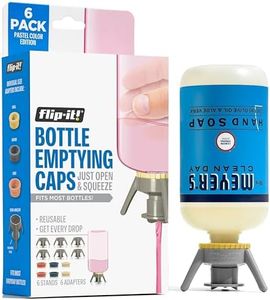 Flip-It! 6-Pack Bottle Emptying Kit – Gadget Gifts & Unique Xmas Gift – No More Wasted Product – Fits Most Plastic Bottles – Stocking Stuffer Gift Idea – 6 Base Caps, 6 Adapters – Pastel Color Edition