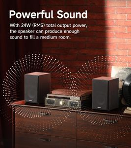 Edifier R990BT Bluetooth Bookshelf Speakers – 24W, 2.0 Active, RCA/AUX, App Control