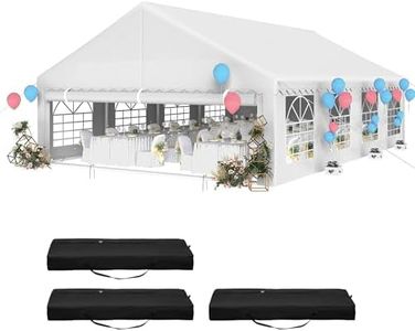 YITAHOME 20x33FT Heavy Duty Party PVC White Tent Wedding Event Shelters Upgraded Galvanized Ripple Canopy with Large Roof Removable Sidewalls & 4 Storage Bags 600D Oxford Commercial