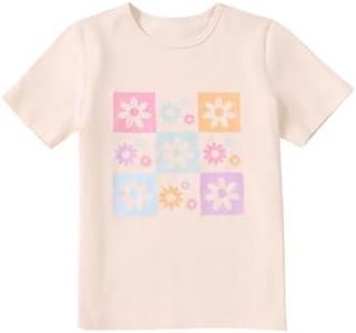 Ecolala Girls' Graphic Tees Summer Cute Tops Casual Short Sleeve Crew Neck T Shirts