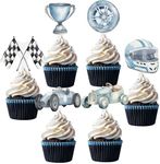 36 Pcs Race Car Cupcake Toppers - Racing Car Party Decorations and Race Car Party Cupcake Toppers - Perfect for Race Car Birthday Cupcake Toppers, Racing Car Baby Shower and Race Car Cake Decor