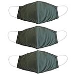 EnerPlex Comfort 3-Ply Reusable Face Mask - Breathable Comfort, Fully Machine Washable, Face Masks Large (3-Pack) - Olive