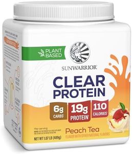 Clear Protein Powder Drink Mix, 19g Plant Pea Protein Isolate, Light & Refreshing Vegan Water Protein, Smooth No-Grit Formula, Peach Tea Flavored Easy Daily Hydration Supplement, 15 Servings 489g Size