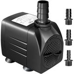 GROWNEER 550GPH Submersible Pump 30W Ultra Quiet Fountain Water Pump, 2000L/H, with 7.2ft High Lift, 3 Nozzles for Aquarium, Fish Tank, Pond, Hydroponics, Statuary
