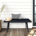 Plank+Beam Entryway Bench, Wooden End of Bed Bench for Bedroom, Mid-Century Modern Square Bench for Hallway, Living Room, Indoor, Porch, 41.25", Black