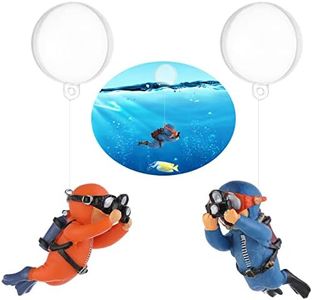 cobee Diver Aquarium Decorations, 2PCS Floating Fish Tank Decor Aquarium Diver with Floating Device Diver Figurines Cartoon Aquarium Ornament Fish Playmate Fish Tank Accessories