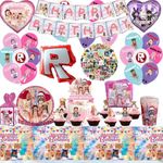 Roblox Birthday Party Set, Roblox Birthday Tableware, Roblox Decoration Birthday, Roblox Party Tableware, Roblox Balloons Decoration, Children's Birthday