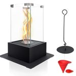 BRIAN & DANY Tabletop Fire Pit, Portable Ethanol Fireplace with Surprising Tornado Effect for Indoor/Outdoor, Black