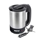 Geepas 12V Car Kettle – 500ML Travel Kettle, Water Heater for Caravans – Portable Stainless-Steel Electric Car Kettle with Cigarette Lighter Charger - Electric Kettle for Hot Water Coffee Tea