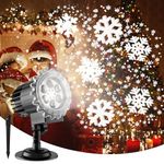 Christmas Projector Lights, Led Snowflake Projector Lights Outdoor, IP65 Waterproof Outdoor Indoor Holiday Projection Lamp Decoration for Christmas Xmas Holiday, New Year, Party