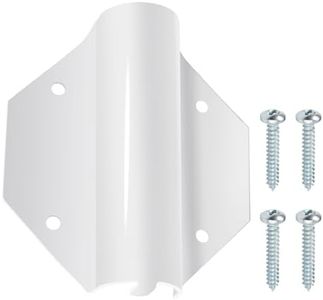 Vsttar Side Mount Flag Holder Accepts a 1" Pole: White Powder Coated Steel Side Mount Wall Mount Bracket with Screws