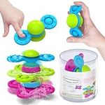 Guibola Suction Cup Spinners Toys for Toddlers 1-3 Pack of 3 Bath Toys for 1 2 Year Old Boys/Girls Sensory Toys for Babies 10-12 Months Fidget Travel Toys for Kids 4-8 Years Old