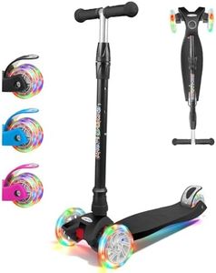 KORIMEFA 3 Wheel Kids Scooter Kick Scooter for Boys and Girls Toddler scooter with Adjustable Height, Lean to Steer, Flashing Light Up Wheels, Aged 3 to 12 years