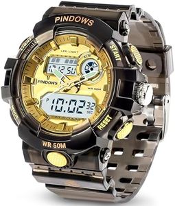 Relojes Mujer Relojes Deporte Digital para Mujer Adolescentes,Luz LED 7 Colores,Gran Pantalla Digital Analógica Impermeable Relojes con Alarma,Cronómetro,Timbre horario,Relojes Militares Multifunción