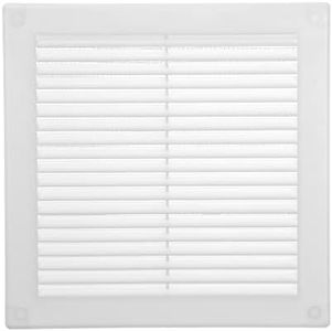 Vent Systems Copertura per sfiato dell'intradosso bianco, 20 x 20 cm – Piastra per bocchette d'aria quadrata piatta – Griglia di copertura integrata – Prese d'aria HVAC per bagno, casa, ufficio