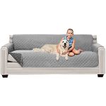 Sofa Shield Patented Slipcover, Reversible Tear Resistant Soft Quilted Microfiber, XL 78inch Seat Width, Durable Furniture Stain Protector with Straps, Washable Couch Cover for Dog, Kid, Lt Gray Charcoal