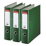 Esselte A4 Lever Arch Files, Green, 3 File Folders, 624293, back 75 mm