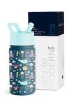 Simple Modern Kids Water Bottle with Straw | Insulated Stainless Steel Reusable Tumbler for School, Girls, Boys | Summit Collection | 14oz | Under The Sea