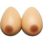 ZCOINS Non-Adhesive Silicone Breast Forms, Realistic Fake Boobs Teardrop Shaped False Breasts for a Natural Silhouette, Comfortable Silicone Boobs Inserts for Pocketed Bra, Suntan-4XL (1600g/Pair)