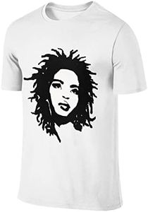 Men's Cotton Lauryn Music Hill T Shirts Round Neck Soft Funny Short Sleeve T-Shirt for Sports Leisure Party Medium