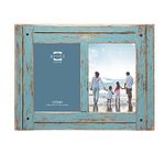 Prinz 2 Opening Homestead Antique Wood Collage Frame, 5 x 7", Blue