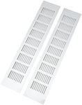 2 Pcs Air Vent Ventilation Grille, Aluminium Alloy Rectangular Vent Plate, Durable White Vent Cover Grille, Easy to Install Exhaust Vent for Cabinet Shoe Cabinet Closet (80 * 400mm)