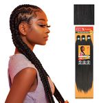 Sensationnel X-pression Prestretched Braiding Hair - Kanekalon Flame Retardant Smooth Yaki Braid Hair Extension 3X 58 Inch (1 Pack, 1B OFF BLACK)