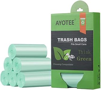 1.2 Gallon Small Trash Bags Garbage Bags, AYOTEE Mini Compostable Strong Bathroom Wastebasket Can Liners trash Bags for Home Office Kitchen fit 5L,5 Liter,1 Gal,Green