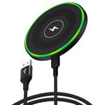 Wireless Charger Samsung Wireless Charging Pad for Samsung Galaxy S26 S25 Ultra S24 FE S23 S22 S21 S20 Z Flip 7, 15W Wireless Fast Charging Phone Charger for Google Pixel 10a 9 Pro 8, iPhone 17e 16 15