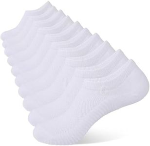 YOJOOM No Show Trainer Socks for Mens 5 Pairs Non Slip Low Cut Ankle Socks Invisible Footies Loafers Casual Boat Shoes Size 6-9 9-12 (UK, Numeric, 9, 12, Regular, Regular, White 5 pairs)