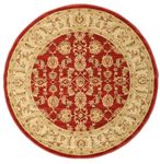 RugVista, Ziegler Kaspin Rug, Medium Pile, ∅ 4'9 ft (∅ 150 cm), Round, Oriental Ziegler Rug, Oeko-Tex Standard 100, Polypropylene, Hallway, Bedroom, Kitchen, Living Room, Red, Rust Red