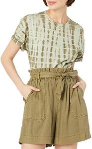 The Drop Lydia Camiseta Holgada de Punto de Manga Corta con Hombros Caídos para Mujer, M, Olive