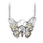 AILUOR Steampunk Gear Pendant Necklace, Punk Vintage Gothic Love Heart Owl Butterfly Bee Insect Chain Sweater Pendant Necklace Jewelry for Women Girl (Butterfly)