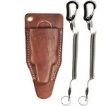 RXLUY Fishing Pliers Holster with Retractable Lanyard, Universal Fit for Most Sea Fishing & Wild River Lure Tongs Leather Accessories