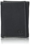 Timberland Men's Genuine Leather RFID Blocking Trifold Wallet, Black, One Size