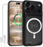 Battery Case for iPhone 18 Pro,Upgraded 10000mAh High Capacity Rechargeable Portable Extended Charger Case Wireless Charging Compatible with iPhone 18 Pro(6.3 inch) Charging Cover & Carplay (Black)