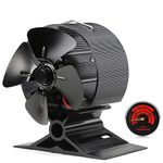 CRSURE Log Burner Small 4 Blades Fan Silent Operation Stove Fan Log Burners Wood Burner Heat Powered Fans for Wood Burning Stove Fireplace Increased Efficient Heat Distribution.
