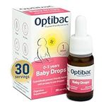 Optibac Probiotics Baby Drops 10ml - Vegan Digestive Probiotic Supplement for Newborns, Babies & Infants with 1 Billion Bacterial Cultures - 30 Day Supply